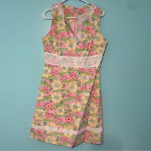 Lilly Pulitzer Pink and Green Floral Dress